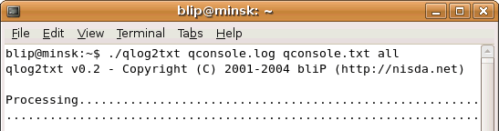 qlog2txt converting a console log